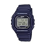 Casio Men’s Classic Stainless Steel Quartz Watch with Resin Strap, Blue, 21.1 (Model: W-218H-2AVCF