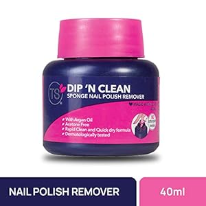 TS Nail Paint Remover – Sponge, Dip N Clean, 40 ml
