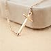 Sideways Cross Necklace 18k Gold Plated Stainless Steel Simple Small Cross Pendant From Ghome Offer Silver or Gold Color 18 Inches for Women Girls with Gift Box (Gold)