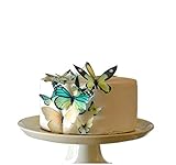 Edible Butterflies © - Assorted Green Set of 15 - Cake and Cupcake Toppers, Decoration