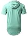 URBANCREWS Mens Hipster Hip Hop Short Sleeve Hoodie w/Zippers Turq, L