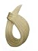 Blonde Real Hair Extensions Natural Straight 16 Inch Tape in Hair Extensions Human Hair #60 Platinum Blonde Tape Extensions with Adhesive Tapes 30grams 20pcs