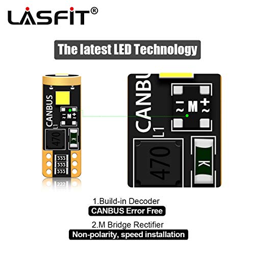 image for LASFIT 194 168 T10 192 2825 W5W LED Bulb Canbus Error Free, Non-Polari
