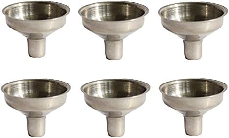 Stainless Steel Mini Funnel for Essential Oil Bottles / Flasks - Pack of 6 (6 Pack, Multicolor)