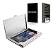 MaxGear Professional Business Card Holder Business Card Case Stainless Steel Card Holder, Keep Business Cards in Immaculate Condition, 3.7 x 2.3 x 0.3 inches, Black 02