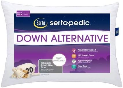 Amazon Com Sertapedic Down Alternative Standard Queen Pillow