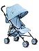 TRIOKID My First Baby Doll Stroller Miniline Blueberry Blue Travel Toys for Kids Portable Doll Pram Drawable Fabric with Removable Weather Resistant Canopy