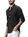 Match Men's Casual Linen Blend Long Sleeve Shirts