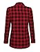 Meaneor Women's Polka Dot Lined Roll Up Sleeve Button Down Plaid Shirt