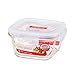 LOCK & LOCK GLASS, 1.3 Cup, Borosilicate Glass, Oven Safe, BPA Free, 100% Airtight, Glass Square Food Storage Container with Lid