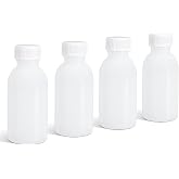 DEMORA 3.4oz Leakproof HDPE Wide Mouth Bottles, Translucent 4 Pack | 100ml food grade plastic bottles with screw caps, ideal for lab samples, cosmetic &amp; portable liquid storage