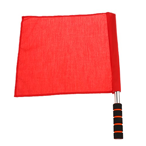MonkeyJack 2 Pieces Referee Football Soccer Hocky Sports Match Flag Hand Flag Competition Flag Football Linesman Flags White+Red - Thumbnail 5