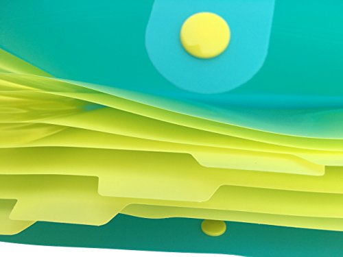 School Folders, iToolai Plastic folder with pockets 8 sections Accordion Expanding File,Blue/Yellow - Thumbnail 4