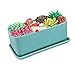 Vencer 10 Inch Rectangular Modern Minimalist Ceramic Succulent Planter Pot - Window Box with Saucer,Office Desktop Potted Stand,Turquoise,VF-001T