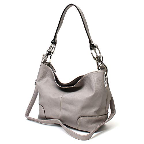 Americana Bucket Style Hobo Shoulder Bag with Big Snap Hook Hardware