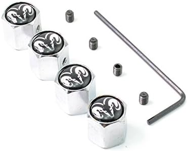 iDoood Anti-theft Car Wheel Tire Valve Stem Cap Universal With Tool (Logo:Sheeps Head)