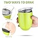 PPUNSON Tumbler with Lid-Stainless Steel Insulated Stemless Glass Cup for Wine Water Coffee Drinks Champagne Cocktail, Green