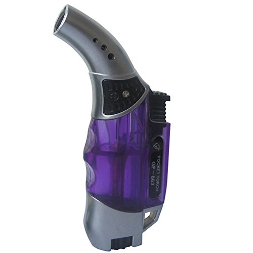 GuangFa Handheld Mini 863 Butane Torch Windproof Refillable Gas Steel Adjustable Flame 1300C/2500F for Kitchen Cooking Cigar Light BBQ Welding  (Purple)