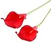 Leegoal Calla Lily Bridal Wedding Bouquet Real Touch PU Flowers (Red, Set of 10 Pcs)