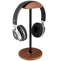Headset Stand Wood, Desk Stands Holder for Headphone, Walnut Headset Hanger Accessory for Headphone Manage & Storage, Anti-Slip, Anti-Scratch, Suitable in Studio, Office, Headset Store
