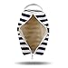 JEMIA Single Compartments Collection 1 Independent Zipper Chambers with Handle Strap Carrying Case (Blue White Stripes, Canvas, Medium)