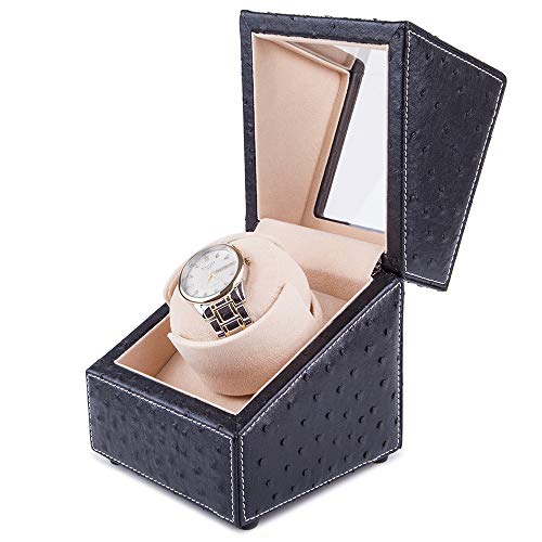 BUG HULL Watch Winder for Automatic Watches, PU Leather Watch Winder with Winder Space and Extremely Quiet Japanese Motor