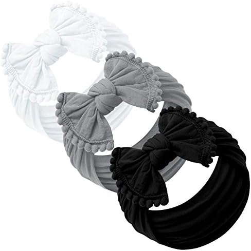 Baby Girl Headbands and bows - Nylon Headband Fits newborn toddler infant girls