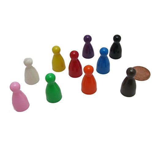 Set of 10 Halma 25mm Pawn Peg Game Pieces Multicolor