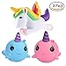 Squishy Unicorn Whale cartoon Cute Kawaii Soft Squishies Toy, Bird, Whale, Stress Relieve Squeeze Soft Lovely Toy Kids Gift Fidget Toy Slow Rising Miniature Novelty Toys Charms Decoration Set 3pcs
