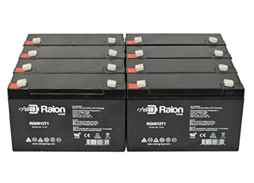 Raion Power RG0612T1 6V 12Ah Replacement SLA Battery for Sonnenschein MINIGUARD Emergency Light - 8 Pack