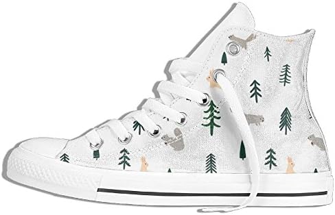 Trees Adjustable Personalized High Top Classic Canvas Unisex Lace Up Canvas Shoes Suitable For Hip Hop / Running / Party The Best Gift For Young People