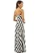 PattyBoutik Women’s Striped Spaghetti Strap Maxi Dress (Navy and Ivory M)