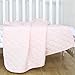 TILLYOU Breathable Quilted Cotton Baby Blanket for All Seasons, Lightweight Warm Toddler Bed Crib Blanket, Super Soft Daycare Nap/Nursery Sleeping Blanket, Heather Pink 39”x47”