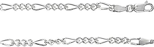 Trustmark Jewelers4.0mm Anti-Tarnish Figaro Chain Bracelet 925 Sterling Silver