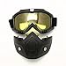 Motorcycle Goggles Mask Detachable, Protect Padding Helmet Sunglasses, Road Riding UV Motorbike Glasses (Night Vision Lens)