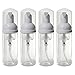 Clear PET Plastic Refillable Travel Foamer Pump Bottle - 1.7 oz (4 Pack) + Travel Bag