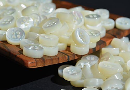 100 / 50 /20 white CONCAVE MOP (mother of pearl) shirt BUTTONS size 18 L / 16L in extra thick 4.5mm or 14L 4mm thick (50 16L 4.5mm)