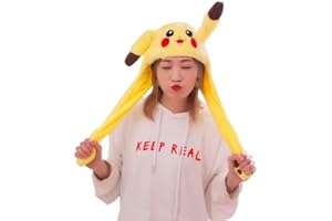 Fhavent Bunny Hat with Moving Ears Rabbit Hat Ear Moving Jumping Funny Bunny Plush Hat Cap for Kids Girls Christmas Party Hat