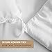 Word of Dream Pinch Pleat Microfiber Duvet Cover Set 3 PC, Full/Queen, White