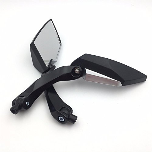 HTT Motorcycle Black Diamond Blade Style Rearview Mirrors 8mm 10mm Fit All Motorcycle Standard Naked Street Bike with Standard Metric Screws 7/8" handlebar Honda CB1000R Shadow Valkyrie
