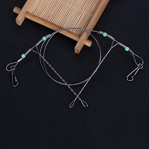 LANGPIAOEZU Wirbel Edelstahl-Fischen-Rigs Stahlvorfächer Seil Linie Schwenker-Schnur-Haken Abgleich-Belichtungsreihe Sea… – Bild 5