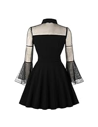 Wellwits - Vestido de cóctel para mujer con mangas de malla