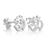 925 Sterling Silver Tiny Om Ohm Aum India Symbol Stud Earrings