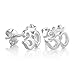 925 Sterling Silver Tiny Om Ohm Aum India Symbol Stud Earrings