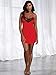 Dreamgirl Women's Soft Jersey Sleepwear Chemise with Delicate Lace Insets, Red/Black, Small