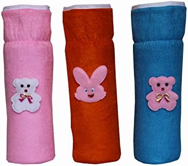 Newborn Baby Feeding Bottle Cover with Soft & Attractive Fancy Cartoon Set of 3 Colors & Designs (Pink)