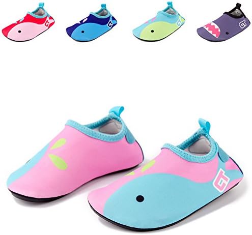 Toddler Boys Skin Swim Shoes Quick Drying Water Shoes Babys Girls Lightweight Barefoot Aqua Socks for Beach Whale BPT3