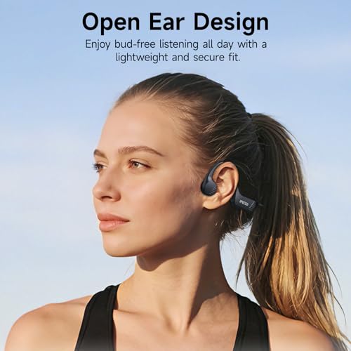 IFECCO Auriculares Conduccion Osea IP67 Impermeables | Cascos Osea con Micrófono,Bluetooth 6.0,para Correr Ciclismo Fitness,Oído Abierto