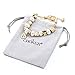 I Love You Heart Pendant Charm Beads Bracelets Gold Plated Snake Chain Glass Crystal for Mother Grandma Daughter by CHOKER