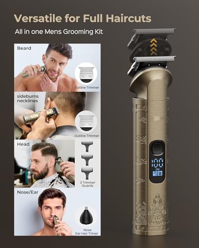 VGRPRO Hair Clipper & Trimmer Set for Men Professional, Waterproof Electric Razor Foil Shaver for Men Face Beard, Cordless for Hair Cutting, 4-Speed Setting, LED Battery Display, Barber or Home Use